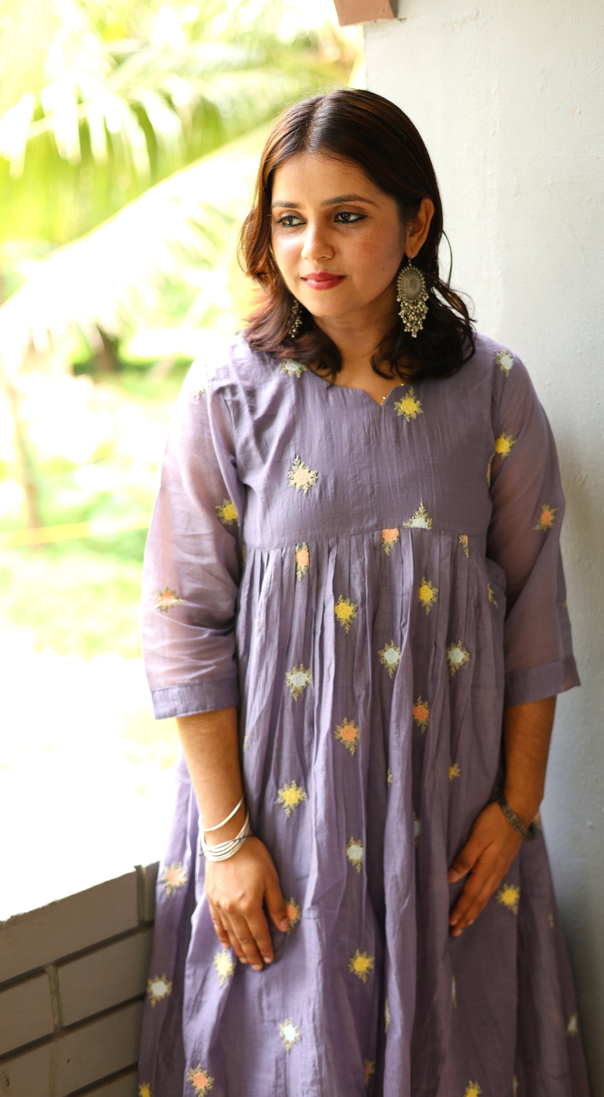 Neeli's Lavender bloom A line kurti