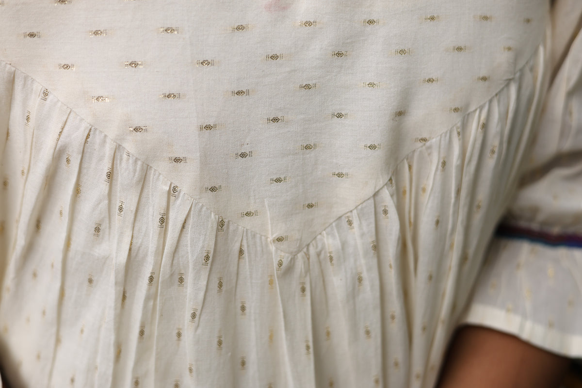 Neeli's premium lurex cotton A line kurti blended with Madras kattam