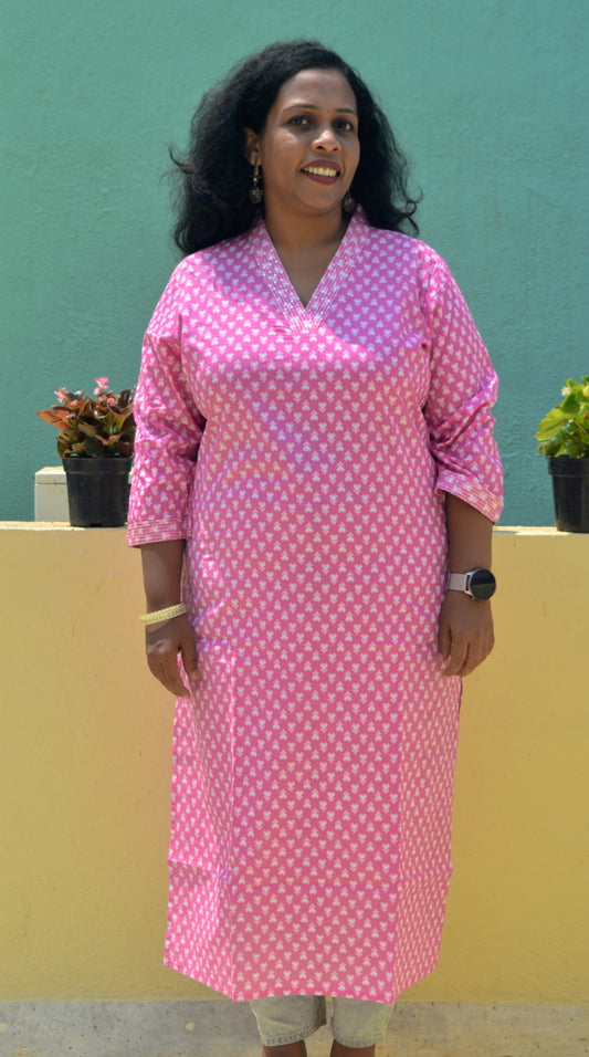 Neeli's "Candy Blossom" Floral Kurti (K01FP02BGP)