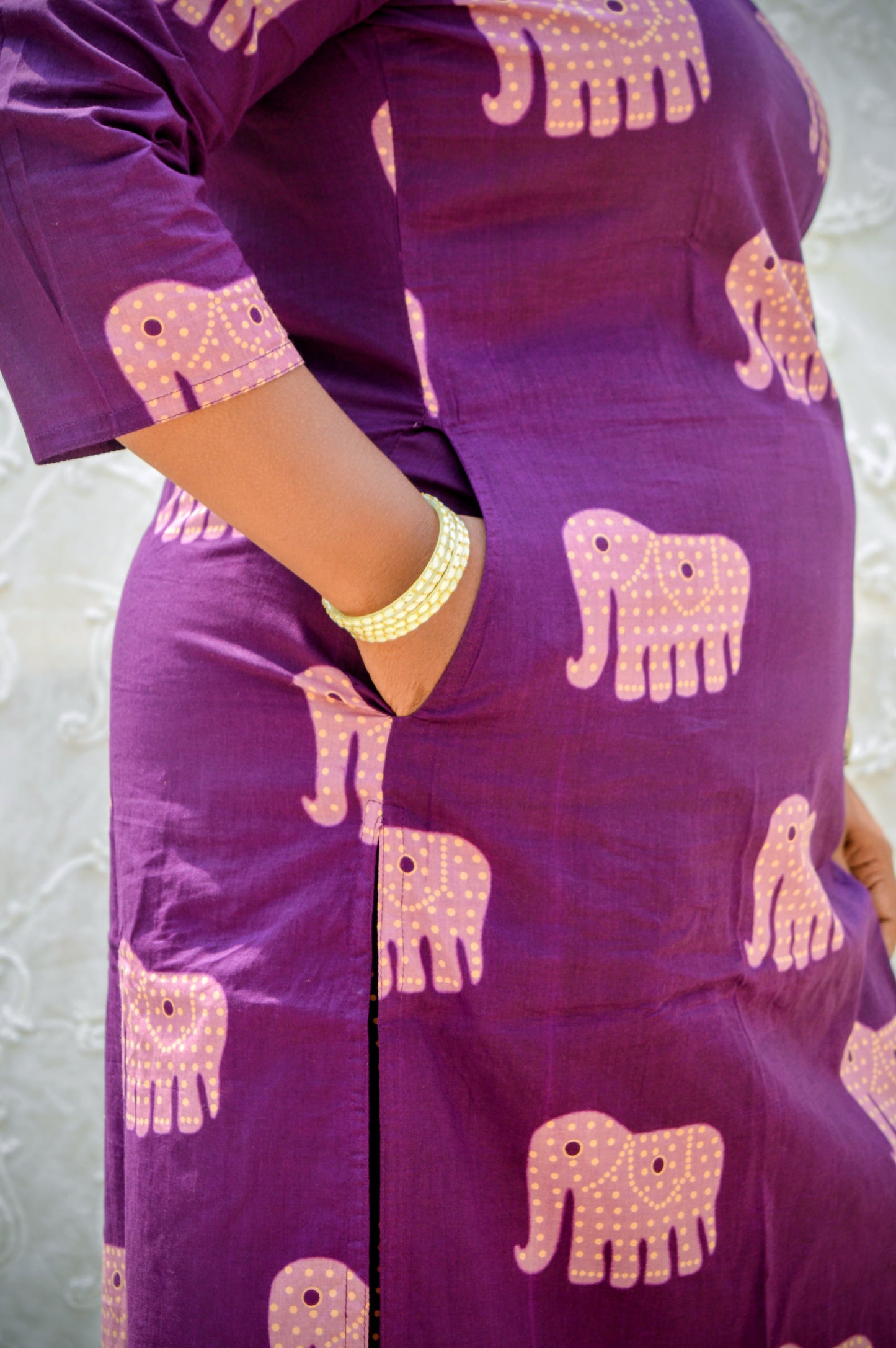 Neeli's handcrafted Elephant Heritage Cotton Set (K02BP10PL)
