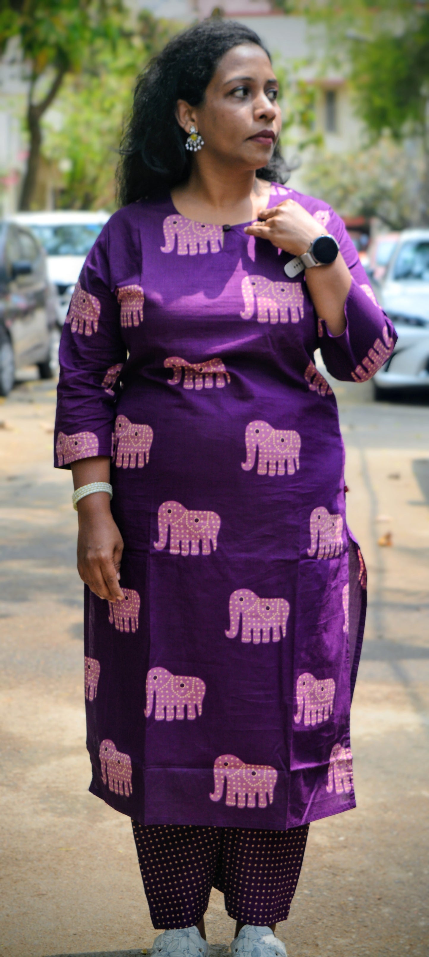 Neeli's handcrafted Elephant Heritage Cotton Set (K02BP10PL)