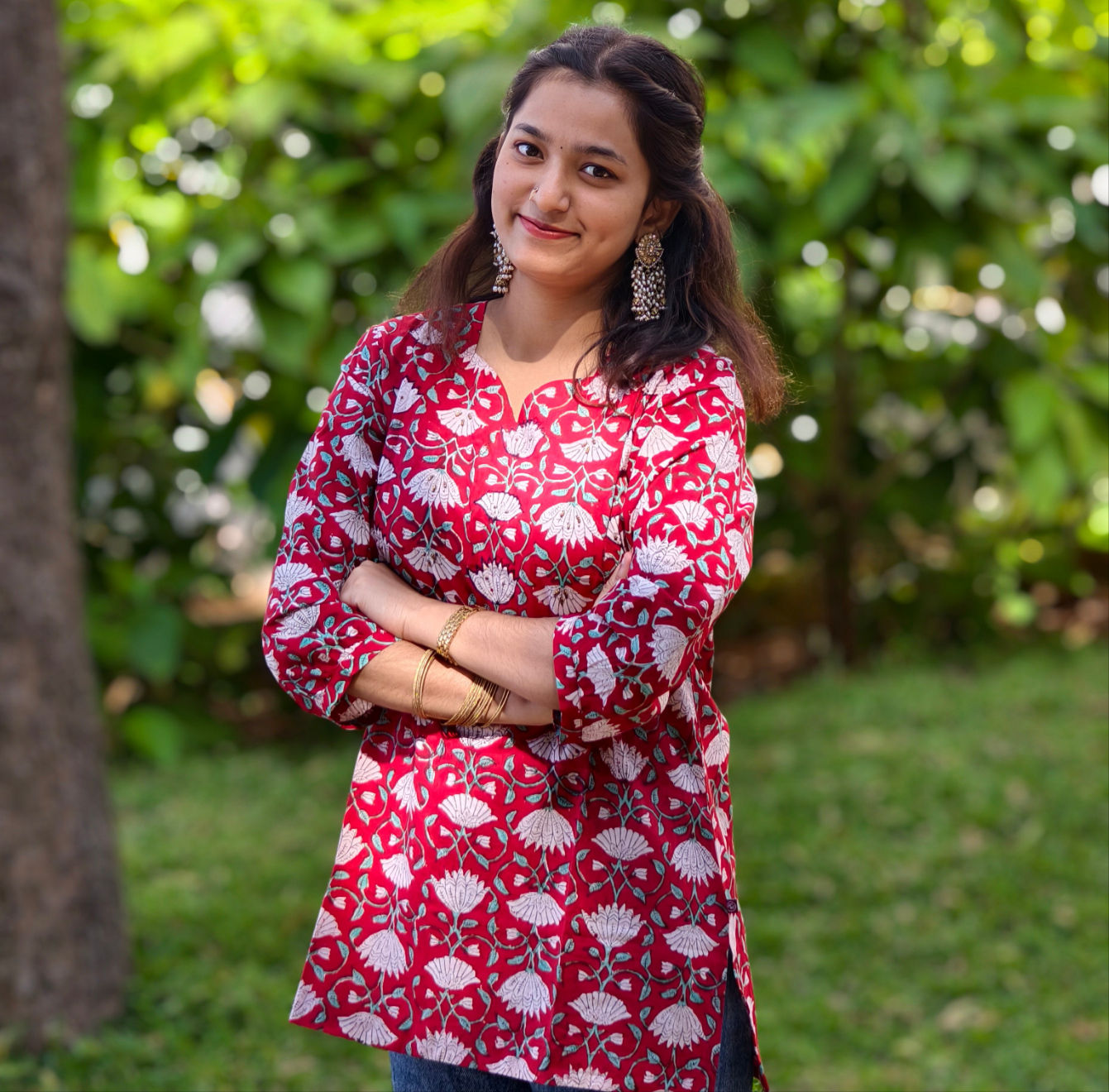 Neeli's jaipur hand block printed short kurti (SK01BP06RD)