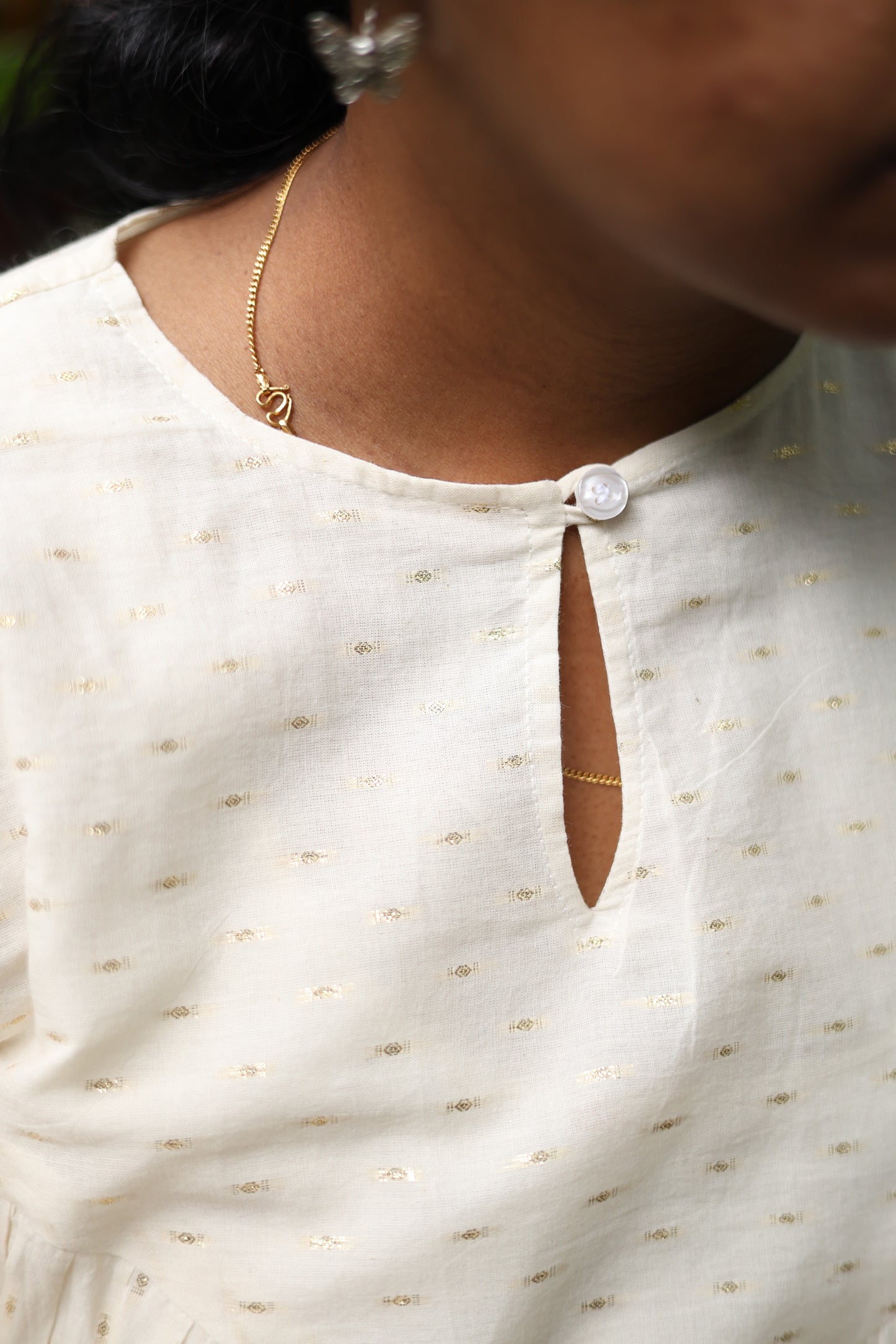 Neeli's premium lurex cotton A line kurti blended with Madras kattam