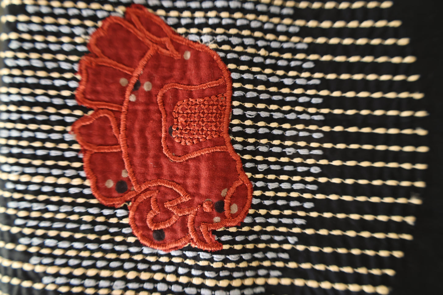 Neeli's elegant black and maroon cotton thread work kurti set (SKU - K02EB02BL)